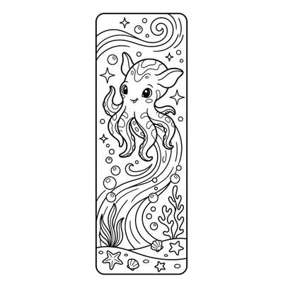 Embark on an undersea adventure with this delightful Dumbo Octopus coloring page, perfectly designed as a printable bookmark. Bring this charming deep-sea creature to life with your favorite colors and mark your next reading journey.