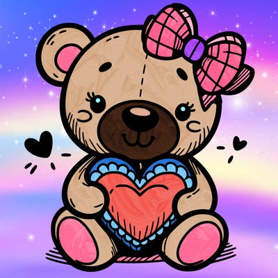 teddy bear hugging a heart