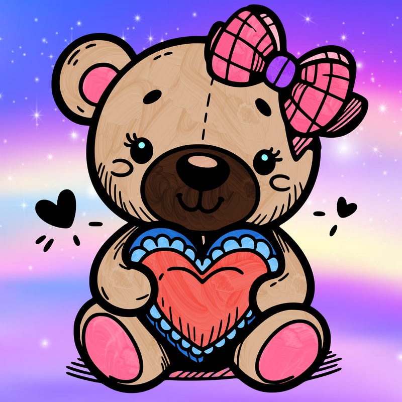 teddy bear hugging a heart