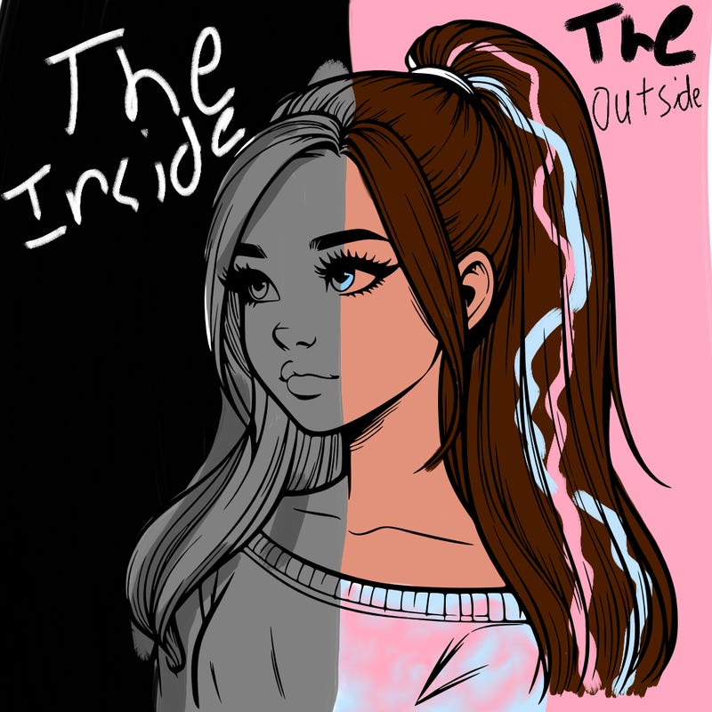 realistic girl with a high ponytail