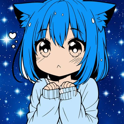 shy anime catgirl