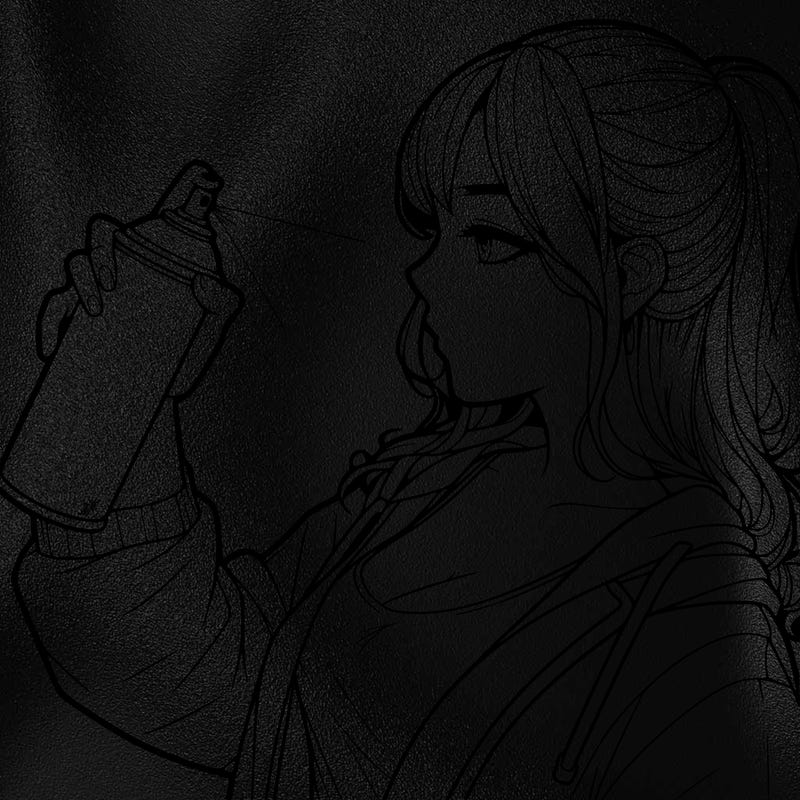 a realistic girl spray, painting