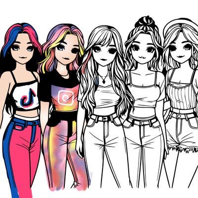 five realistic group of girls