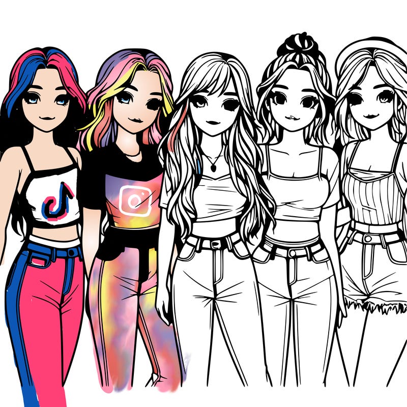 five realistic group of girls