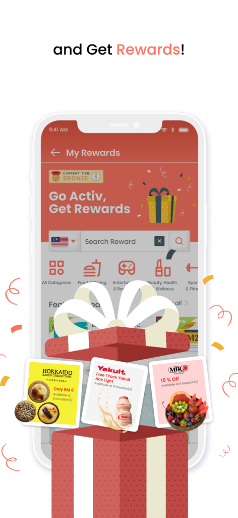 Mobile app interface displaying rewards and bronze status tier earned for physical activity on the BookDoc platform.