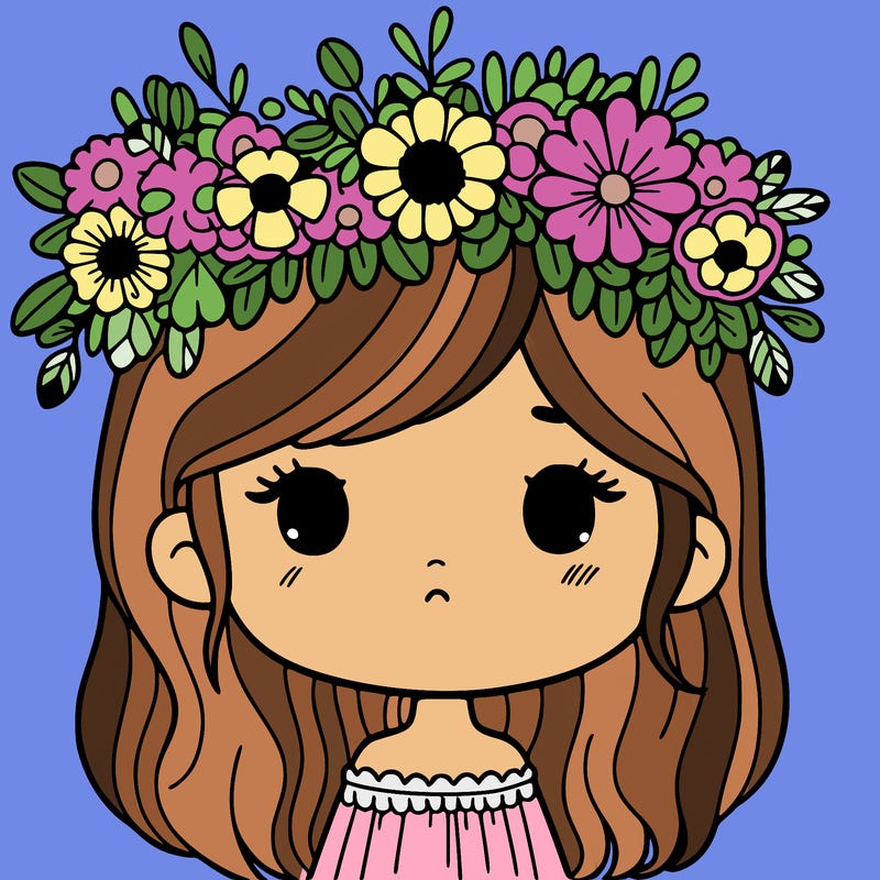 girl with flowers crown