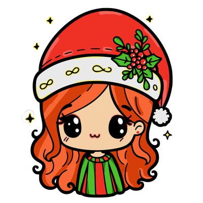 christmas hat girl