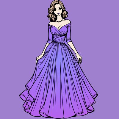 realistic woman in a beautiful dress