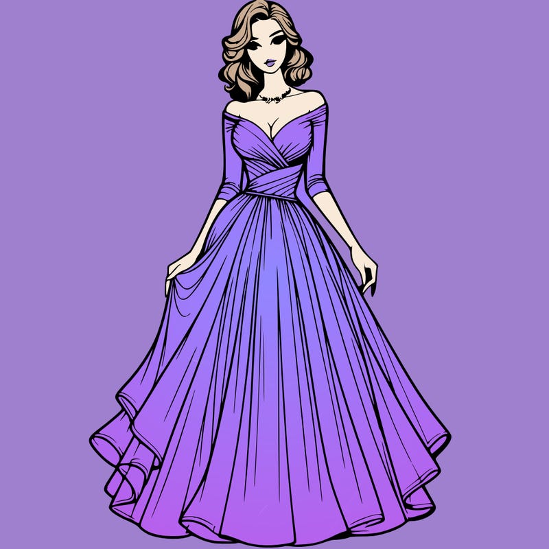 realistic woman in a beautiful dress