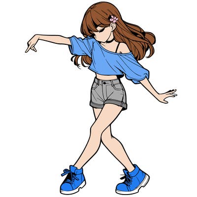 realistic girl danceing
