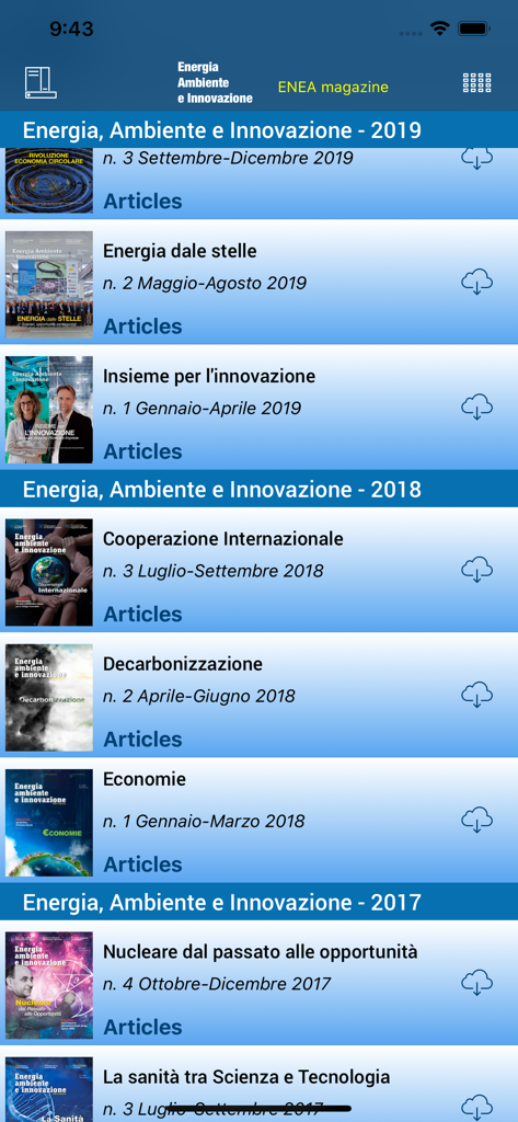 Archive of ENEA scientific magazine issues on energy and environment