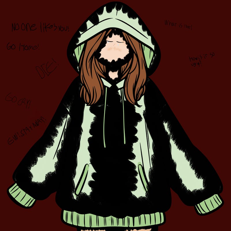 girl in oversized hoodie