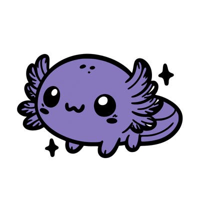 cute easy baby axolotl