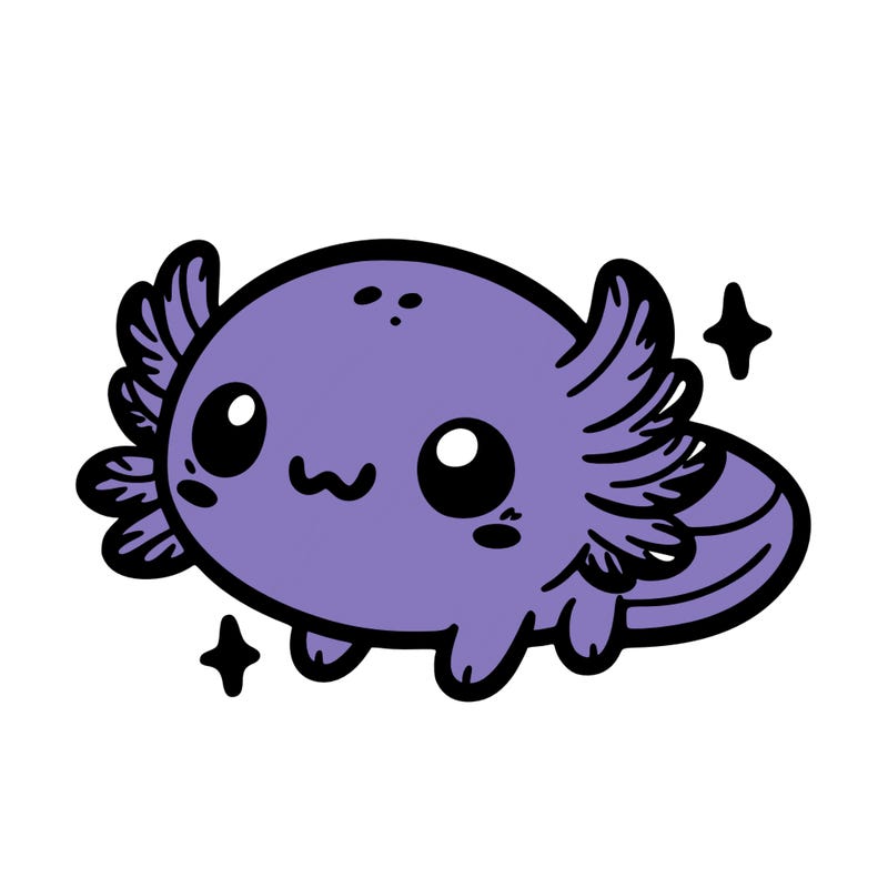 cute easy baby axolotl