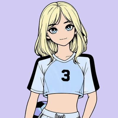 realistic girl wearing soccer jersey