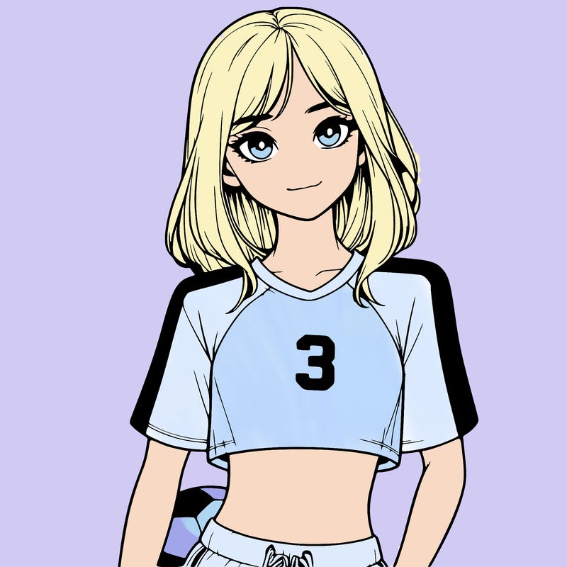 realistic girl wearing soccer jersey