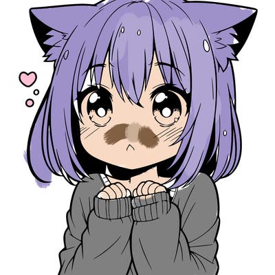 shy anime catgirl