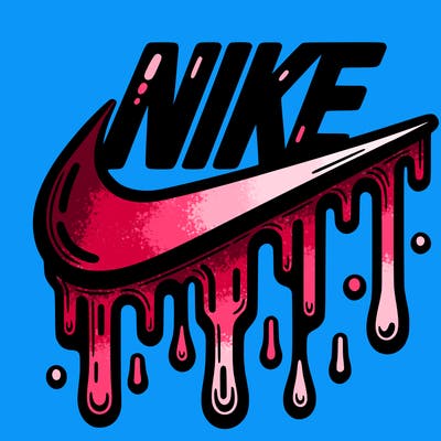 dripping nike logo