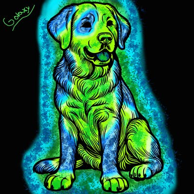 realistic adult dog sitting down