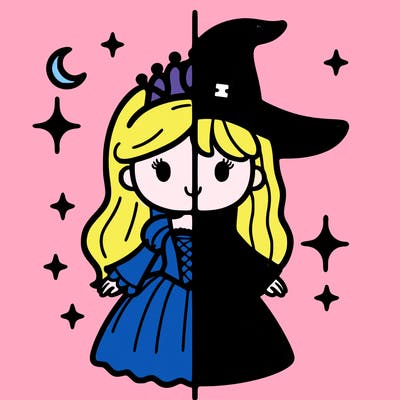 split princess and witch