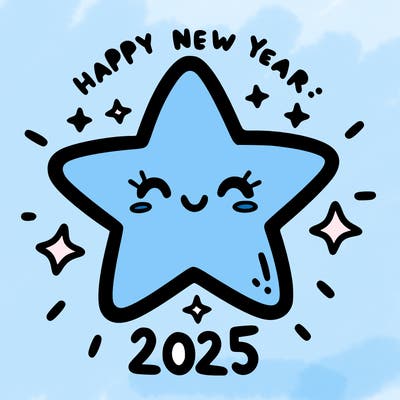 happy new year 2025 star wish