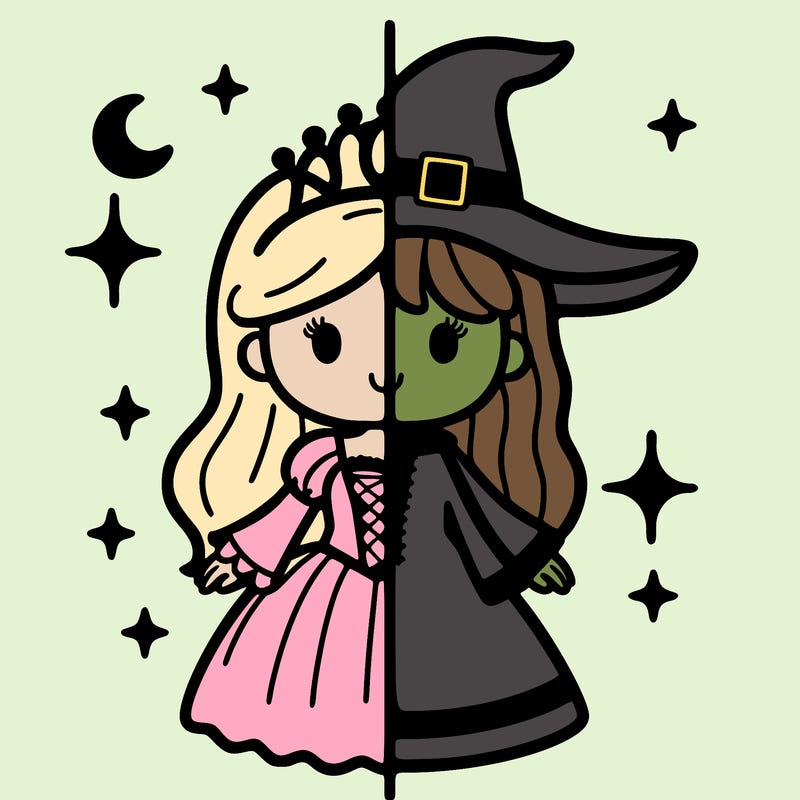 split princess and witch