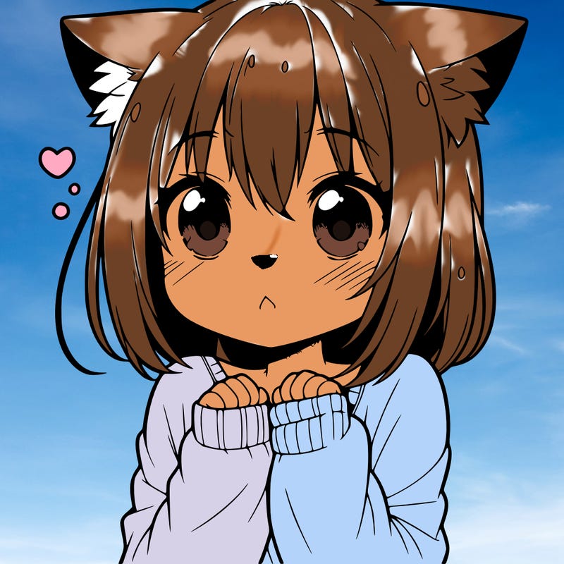 shy anime catgirl