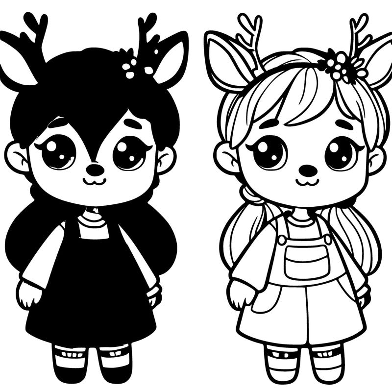 one little girl with deer features