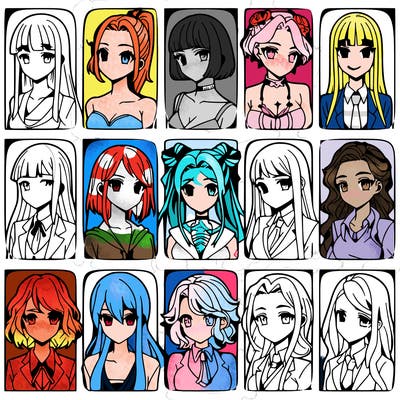 girls that look diffrent anime
