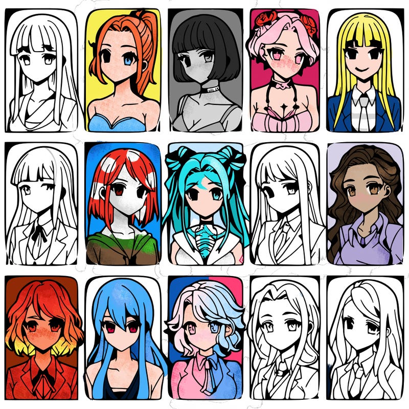 girls that look diffrent anime