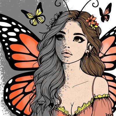 butterfly fairy realistic girl