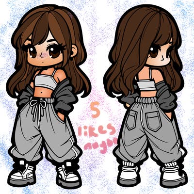 girl in crop top and baggy pants