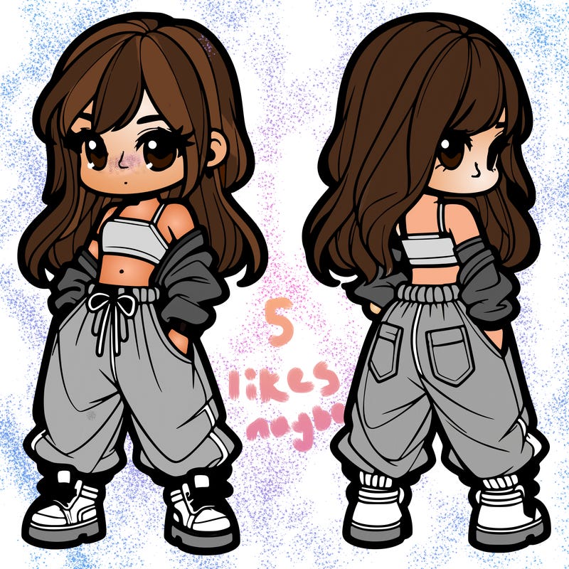 girl in crop top and baggy pants