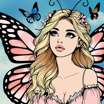 butterfly fairy realistic girl