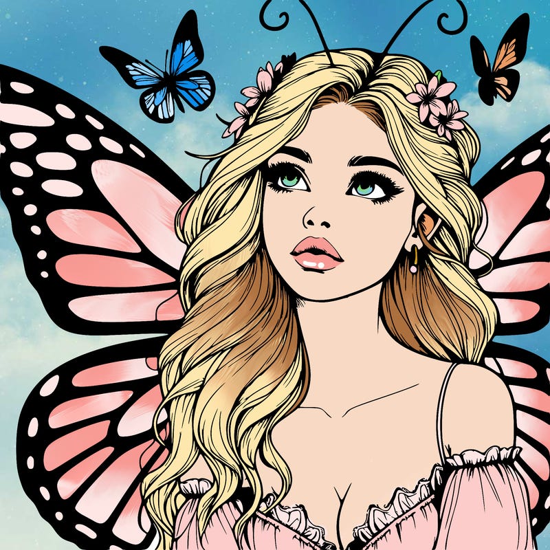 butterfly fairy realistic girl