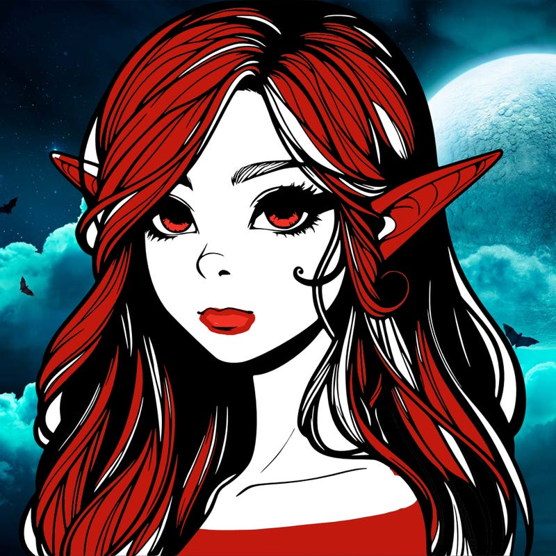 elf girl realistic dark fantasy