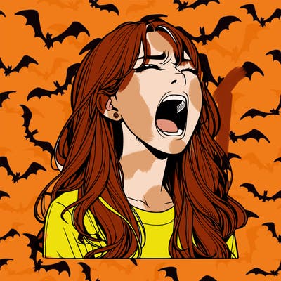 screaming realistic, girl