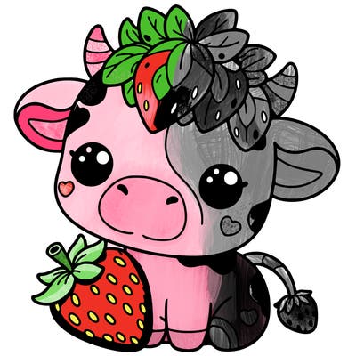 cute strawberry cow