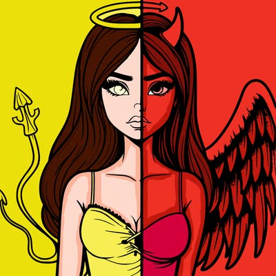 devil vs angel realistic girl