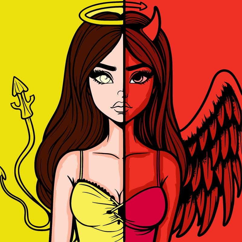 devil vs angel realistic girl
