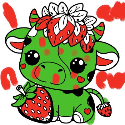 cute strawberry cow