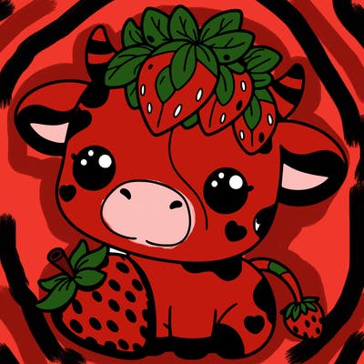 cute strawberry cow