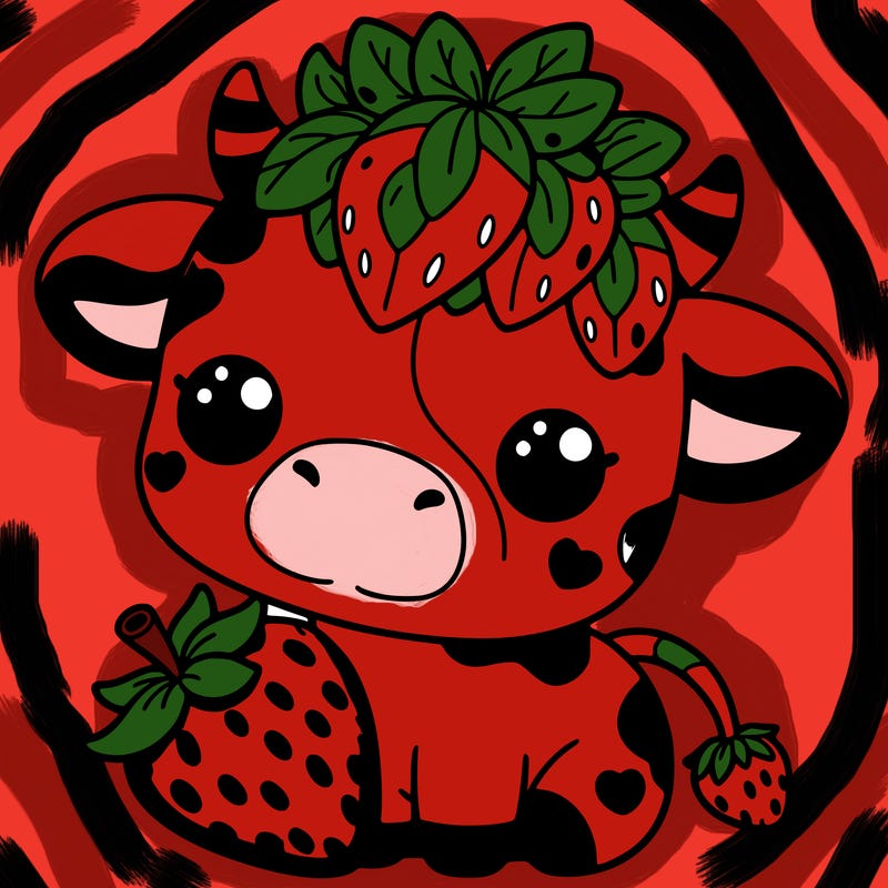 cute strawberry cow