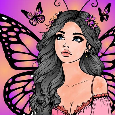 butterfly fairy realistic girl