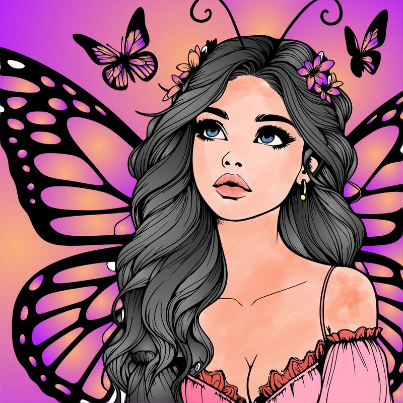 butterfly fairy realistic girl