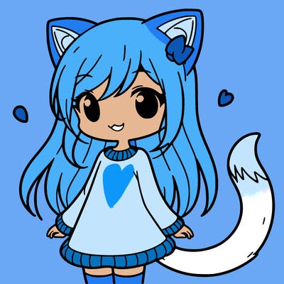 girl with cat ears and tail