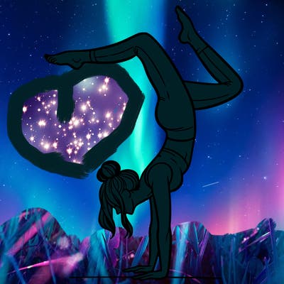 a woman doing a handstand