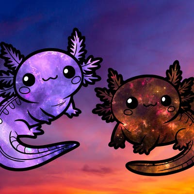 cute axolotls