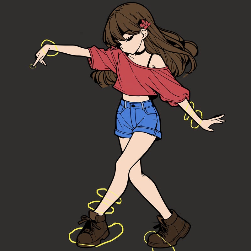 realistic girl danceing