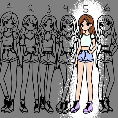 a group of girls wearing crop tops and shorts